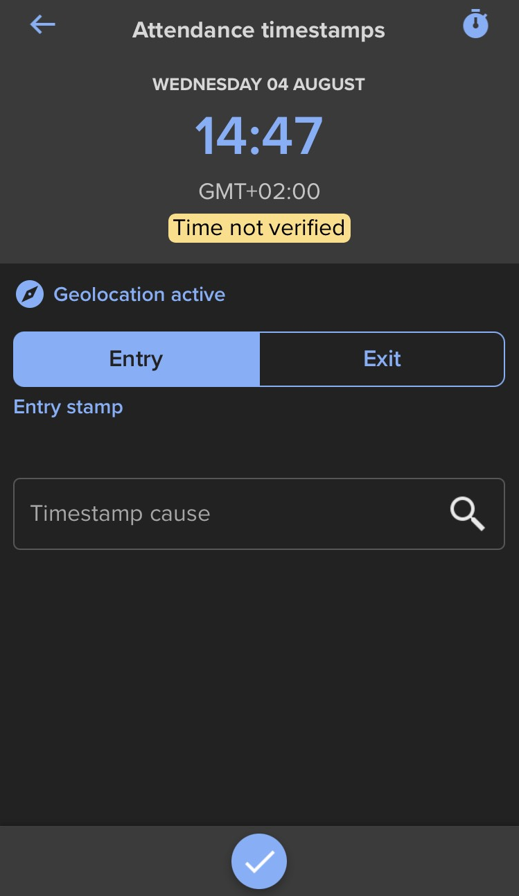 screenshot of Zucchetti Time and Attendance